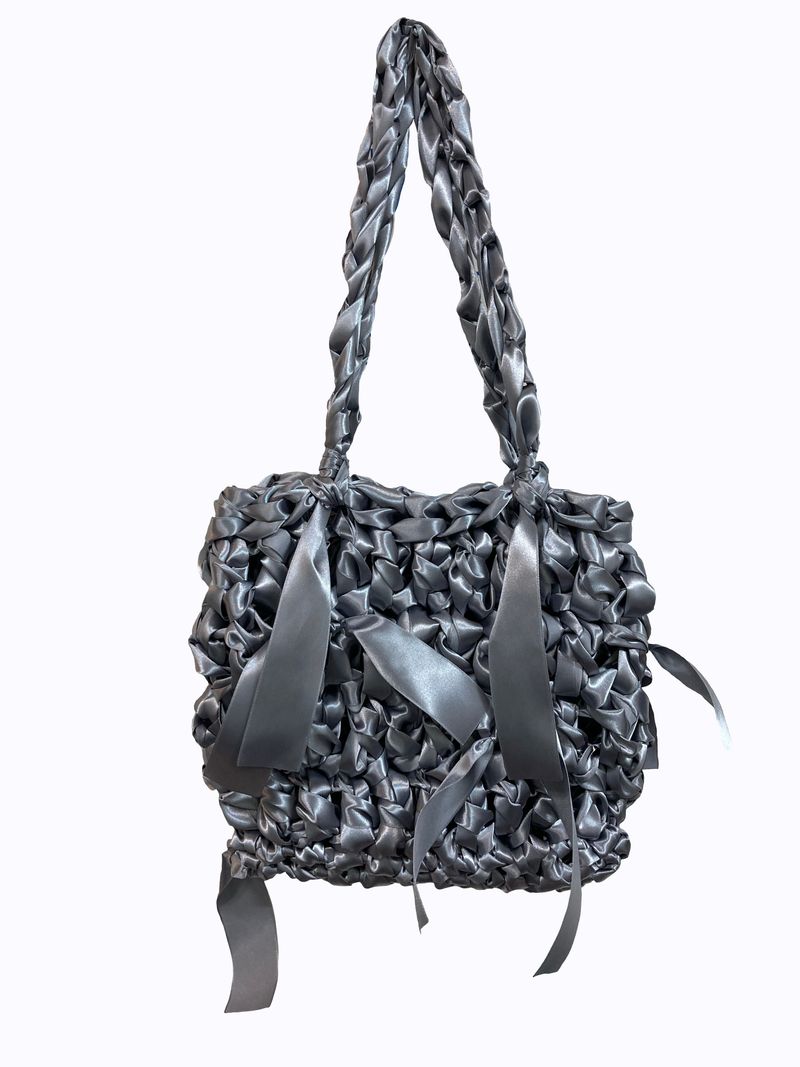 CROCHEANT(クロセアント)の「Satin sac Dilly blue & Grey & Magenta(Bags)」