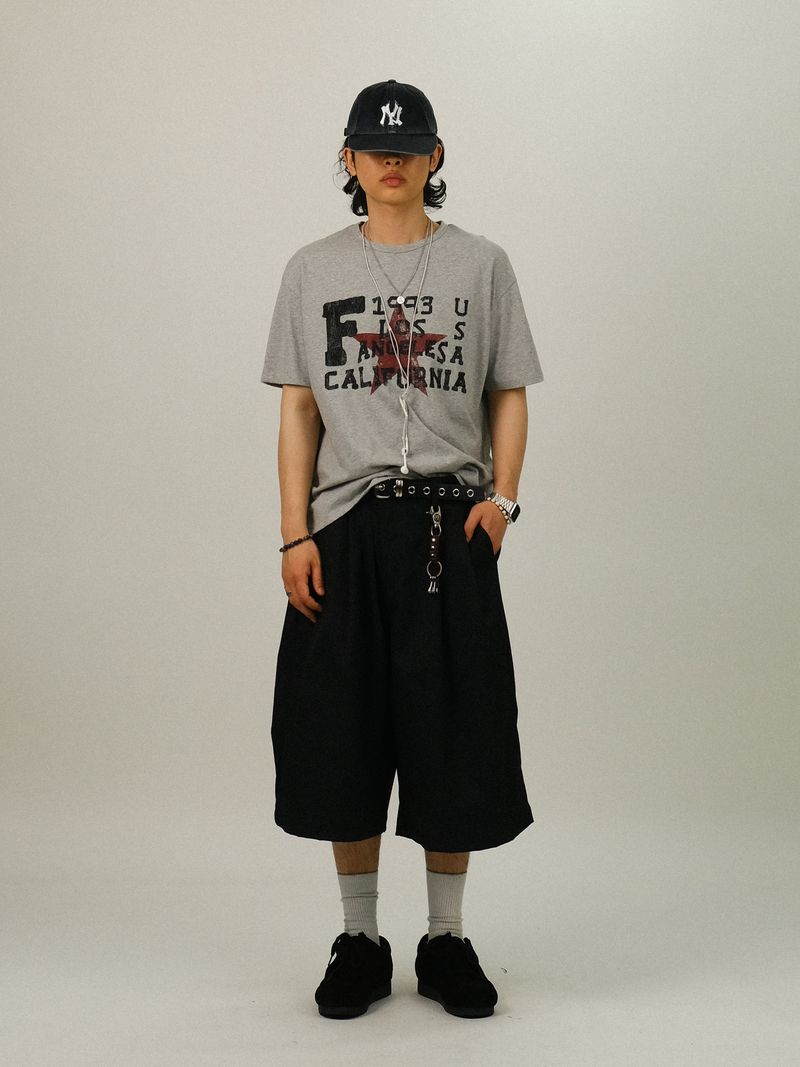 RU Cotton Two-tuck Bermuda Slacks