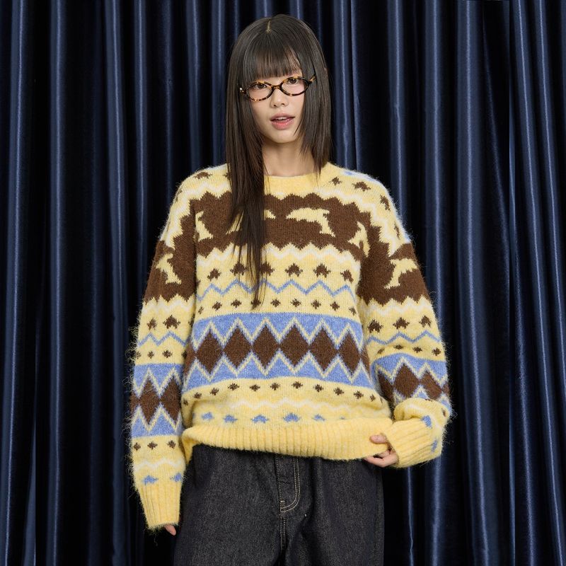 WaiKei（ワイケイ）の「Dolphin Hairy Graphic Knit（Tops）」