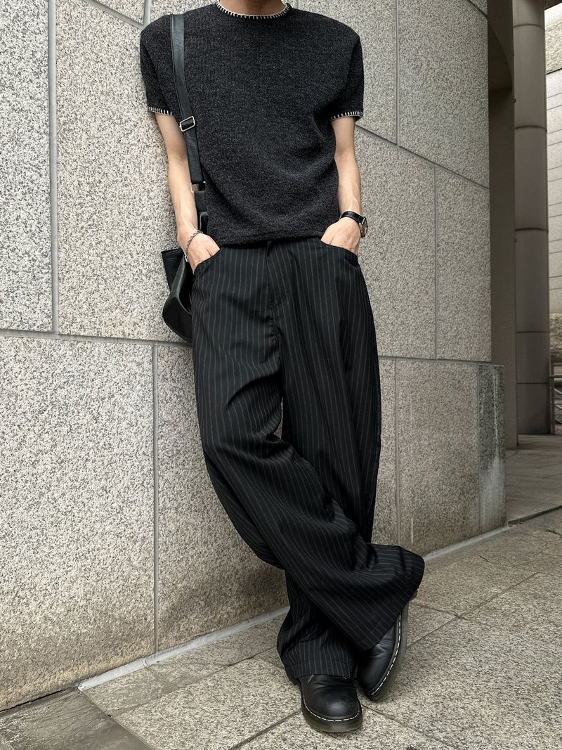 Abel Tencel Stripe Wide Slacks
