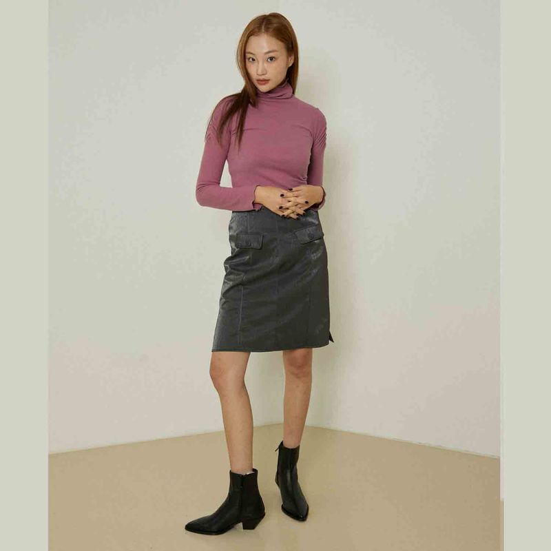 delidi(ディライディ)の「Ebony shirring turtleneck top (pink)(Tops)」