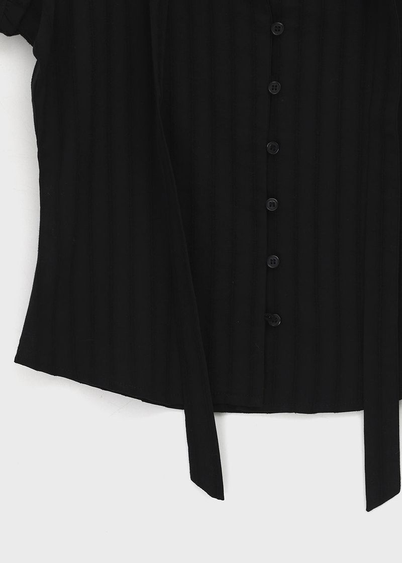 [MADE] Rouer Tie Short-Sleeve Blouse