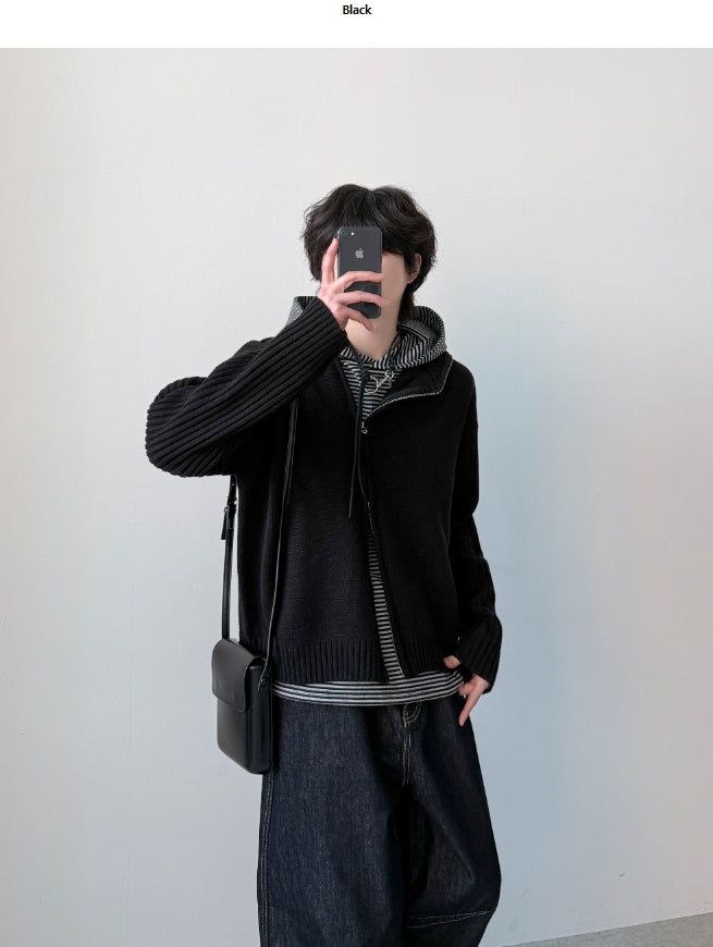 Deegan Slash Knit Zip-Up