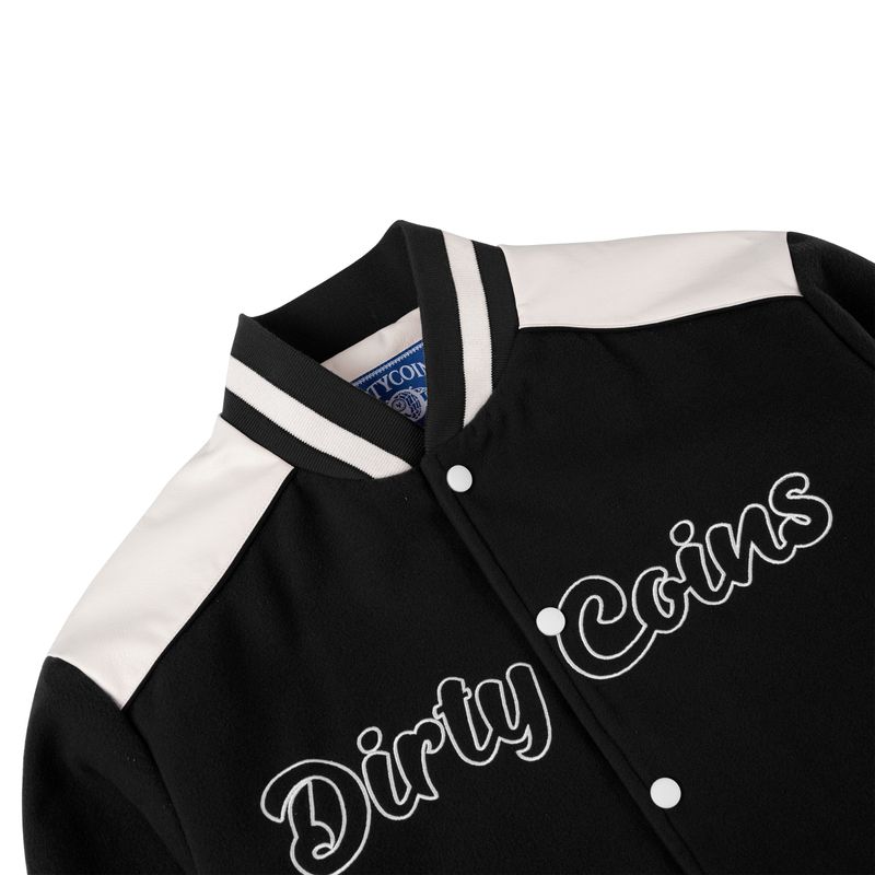 University Felt Varsity Jacket - Black