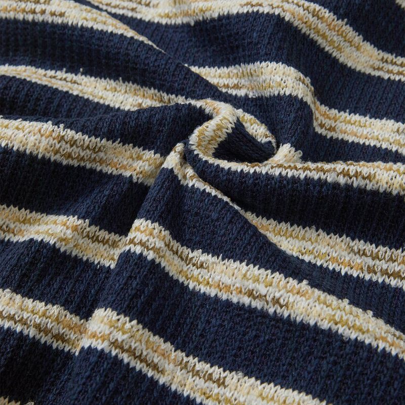 Multi striped knit hoodie / Navy