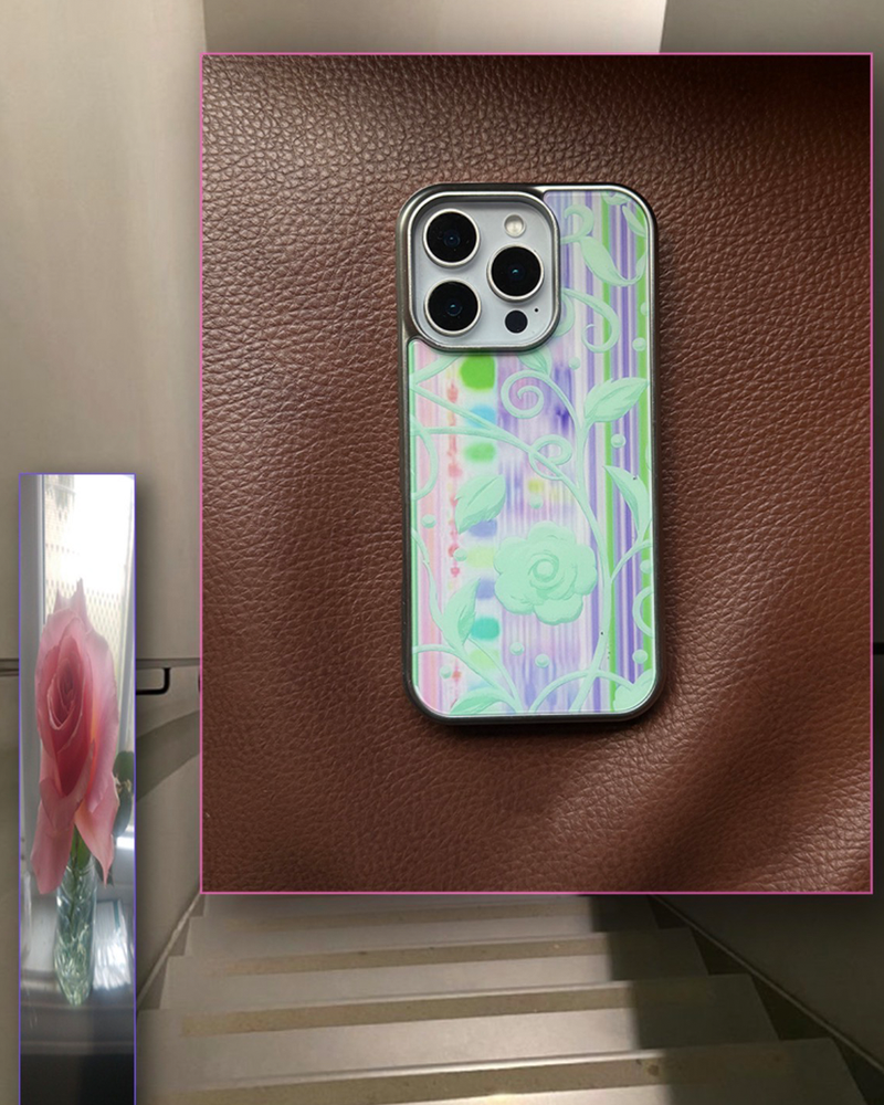 hasroom（hasroom）の「[silver glass bumper]フラットエフ(beige)（スマホグッズ/小物）」