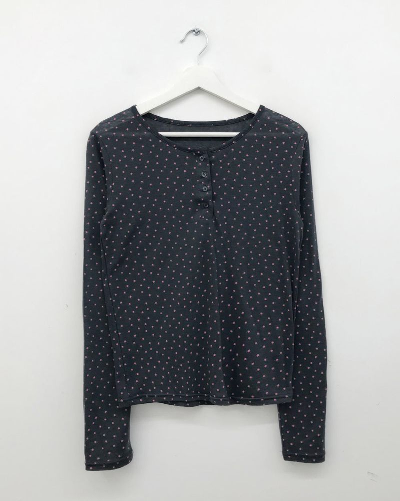 Floral Henley Neck Long Sleeve (4color)