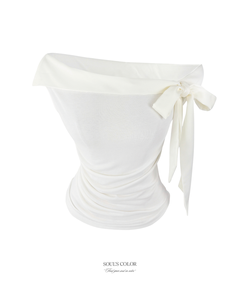 Claire Ribbon Off-Shoulder Top (2color)