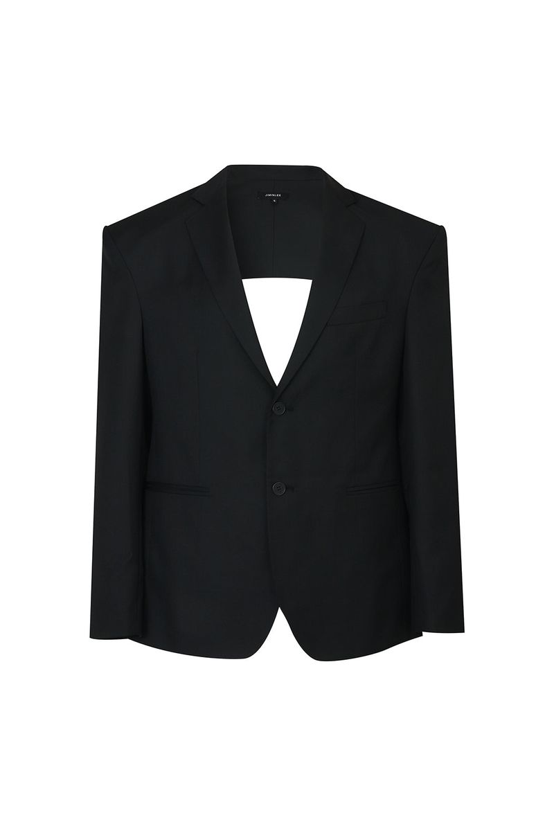 BACK CUT-OUT SUIT JACKET BLACK