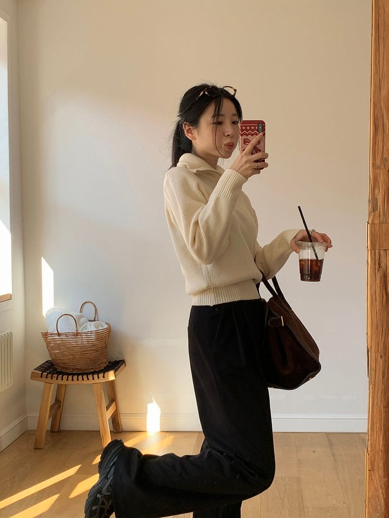 [MADE] [Wool Napping] Winter Warm Pintuck Wide Slacks