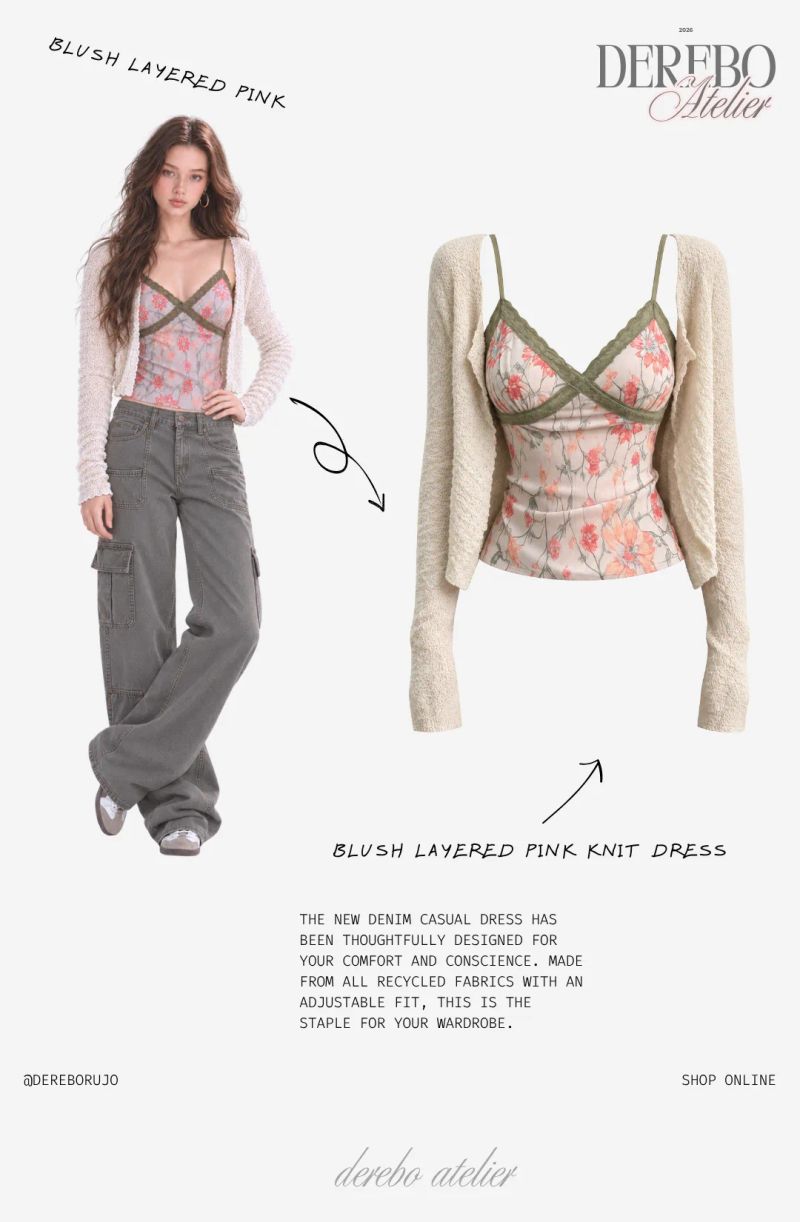Rene Khaki Sleeveless Cardigan Two-Piece Top