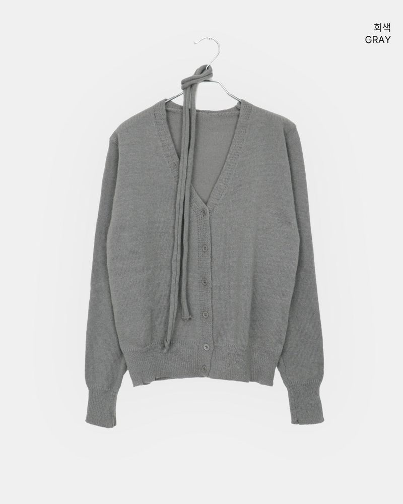 Noda Side-Button V-Neck Knit Button Cardigan