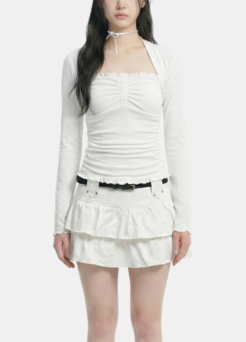 Lovely Button Tank Bolero Set