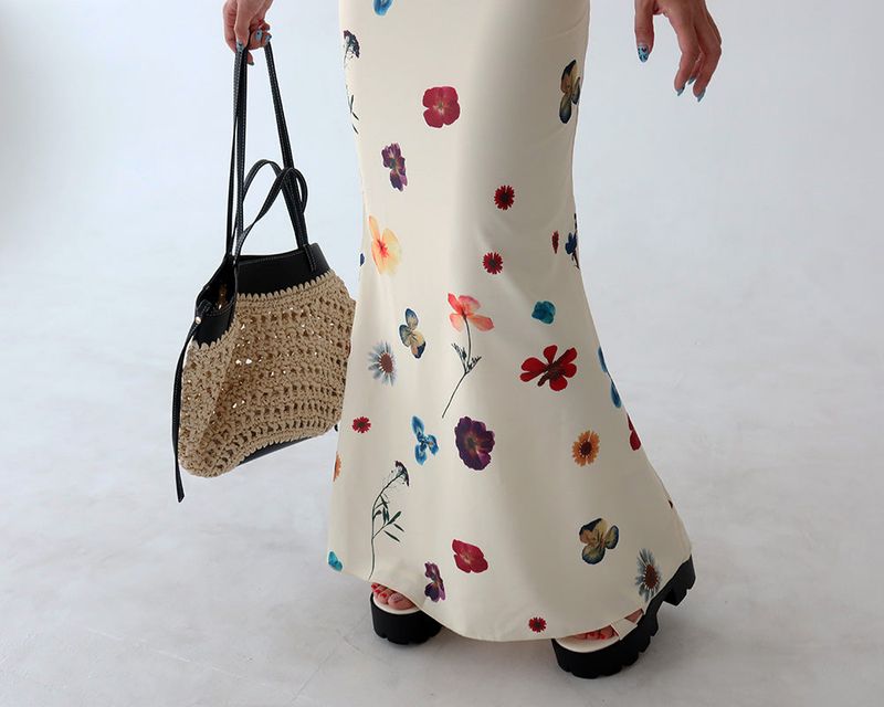 May Flower Slim Maxi Long Dress