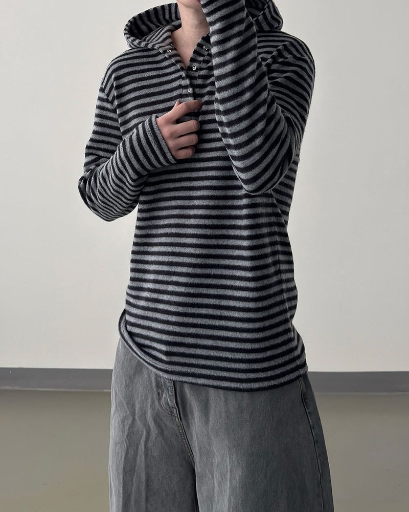 Labeni Striped Brushed Hoodie