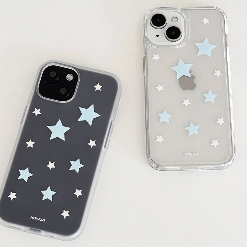pastel star jelly hard case (blue)
