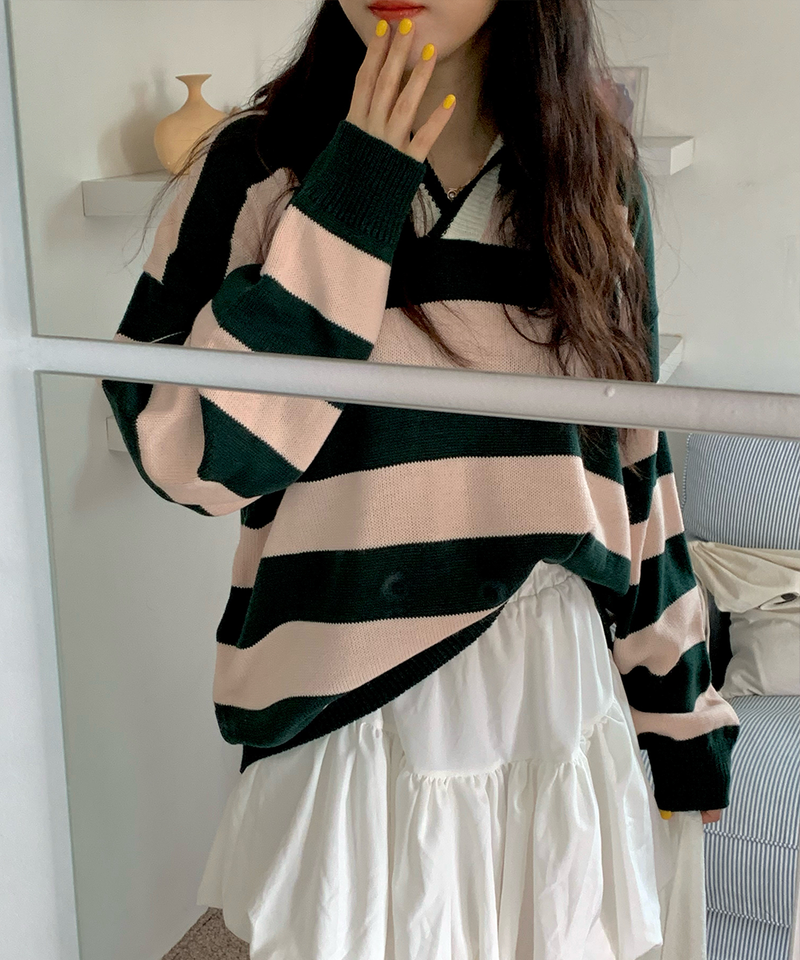 Bold Stripe Collar Knit