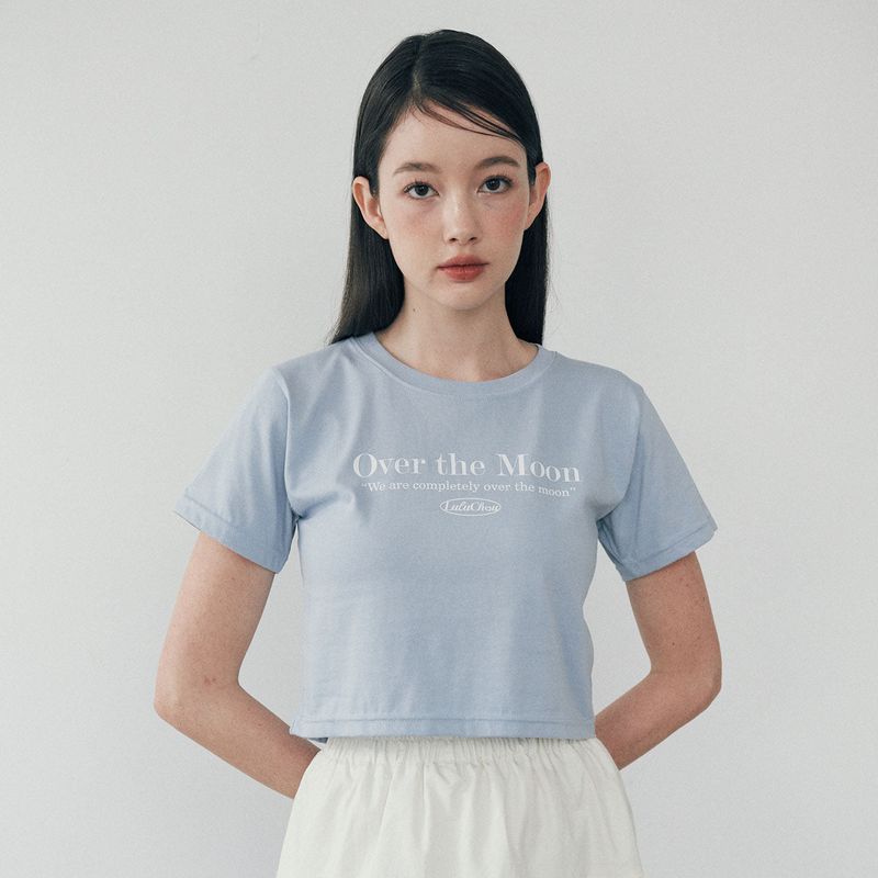 Moon Crop T-shirt - SKY BLUE