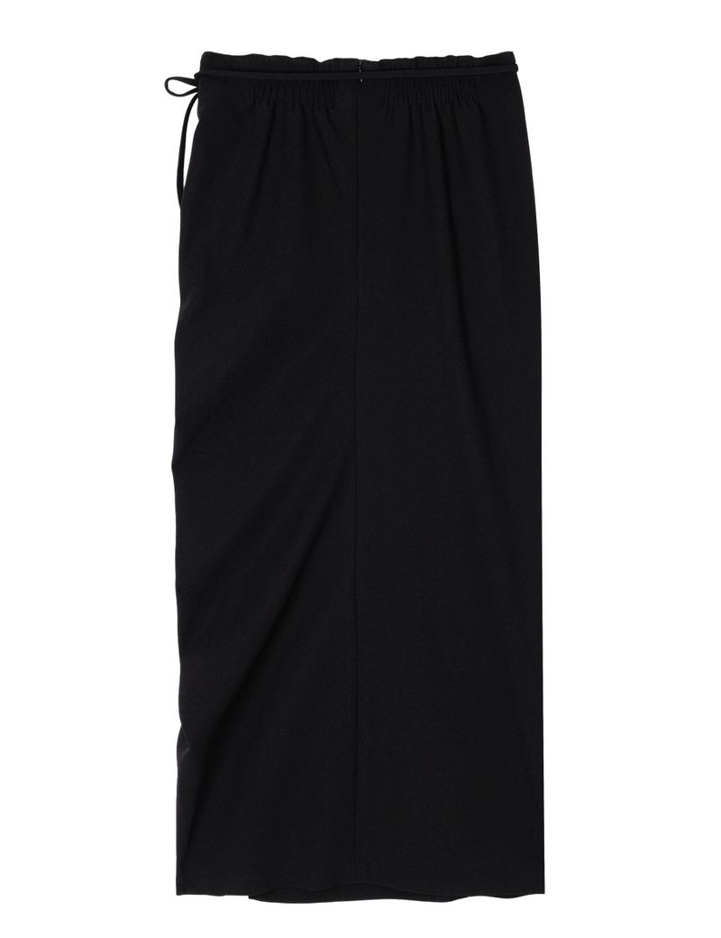 RUCHED LONG TIE SKIRT(BLACK)