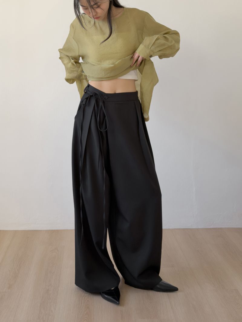 Vinua Unbalance Wrap Wide Slacks