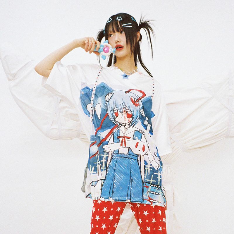 Satin Animation Top - WHITE