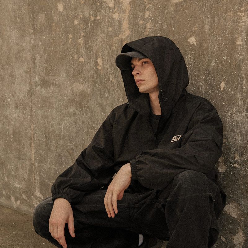 Oversize Pintuck Windbreaker