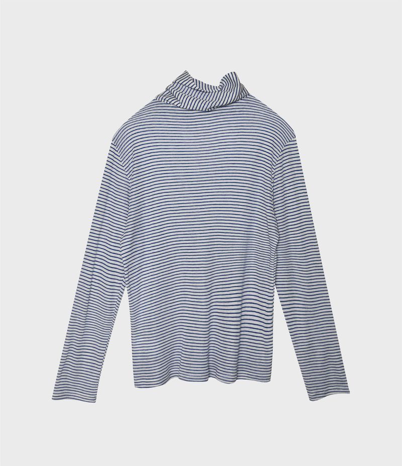 ALARM STRIPE TURTLNECK BLUE_WOMAN