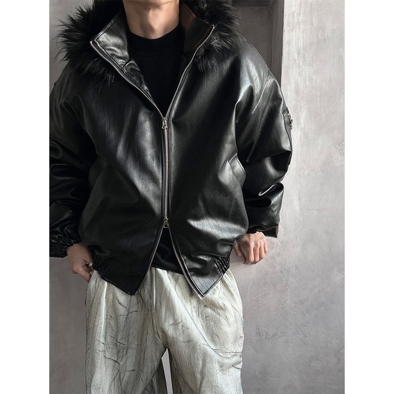LAURANT（ロラン）の「[F/W] Leather raccoon fur hood jumper（Jackets/Outerwear）」