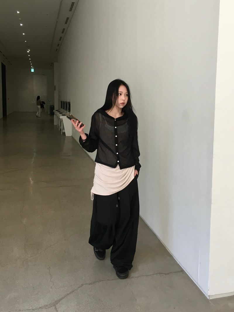 Cool Over Curved Nylon Pants (7c)