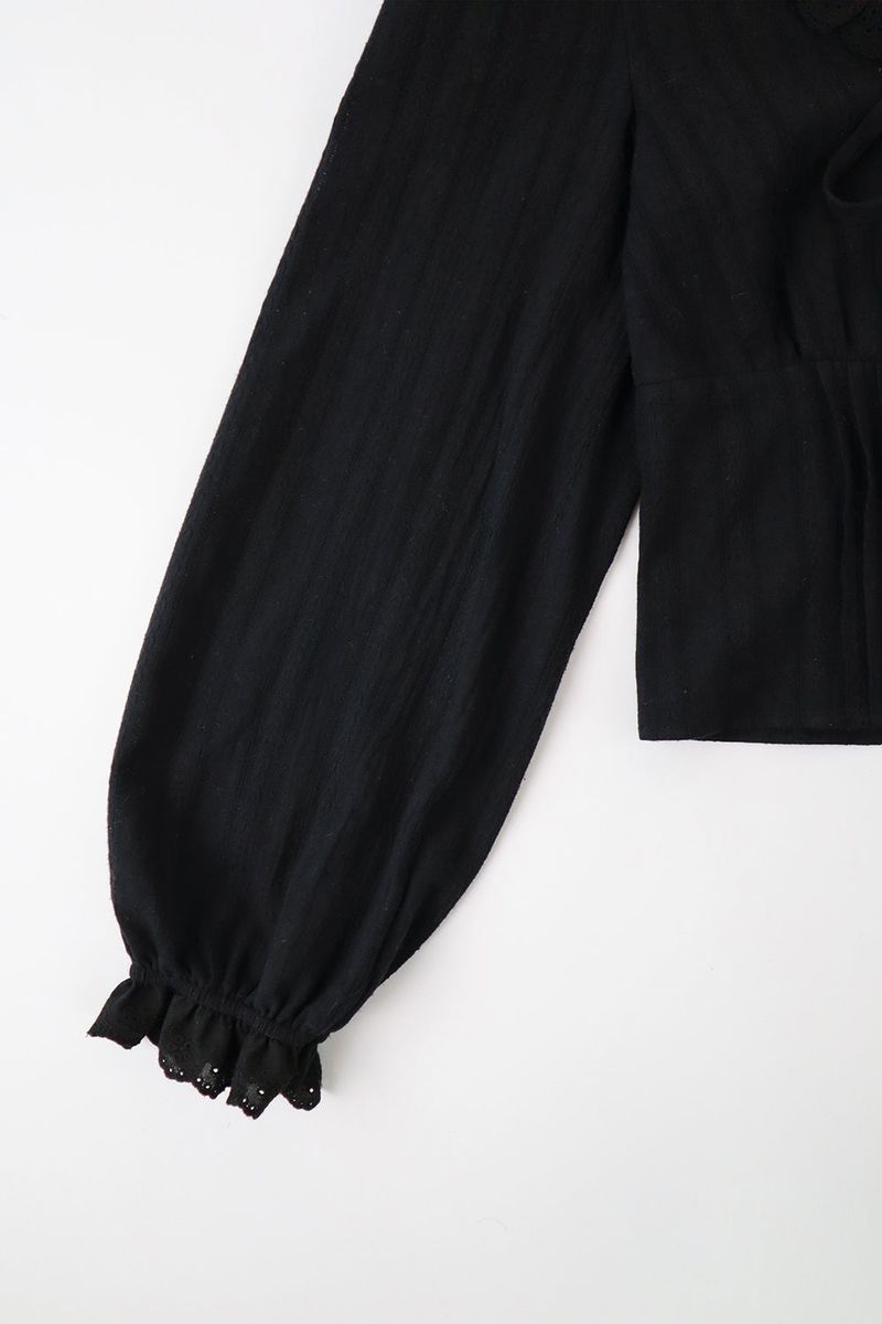 Prelin ribbon blouse_black