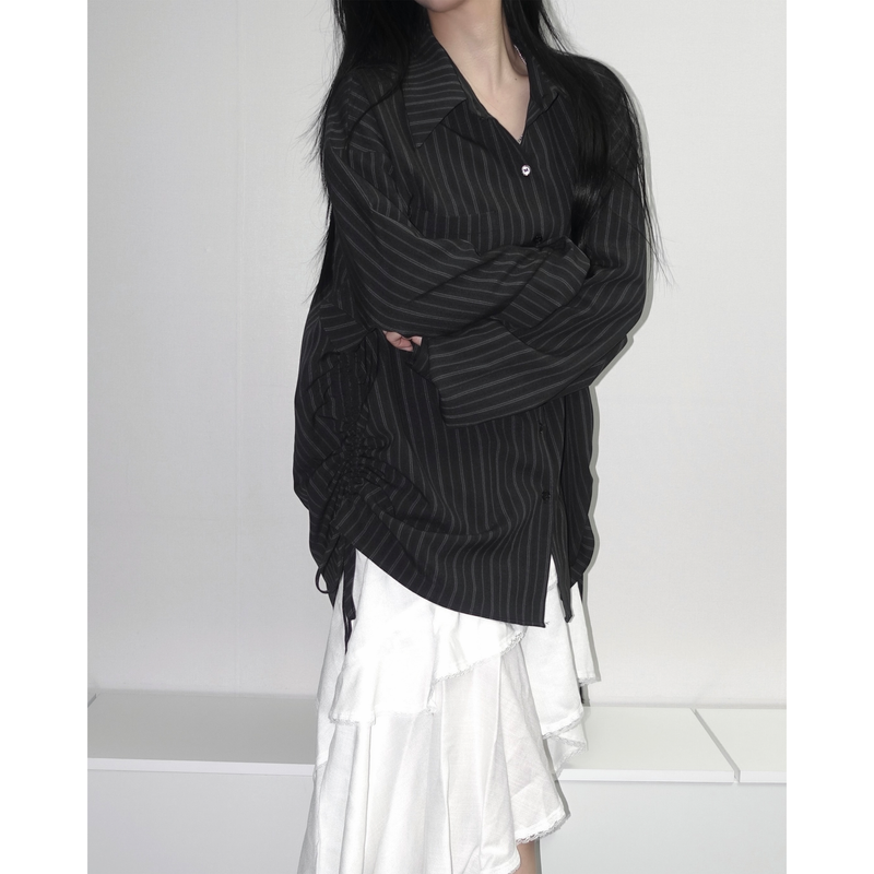 [MADE] Soft Breeze Shirring Slit Shirt