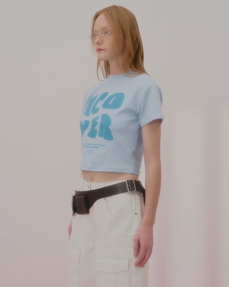 POINTAGE LOGO CROP TSHIRT-SKY BLUE