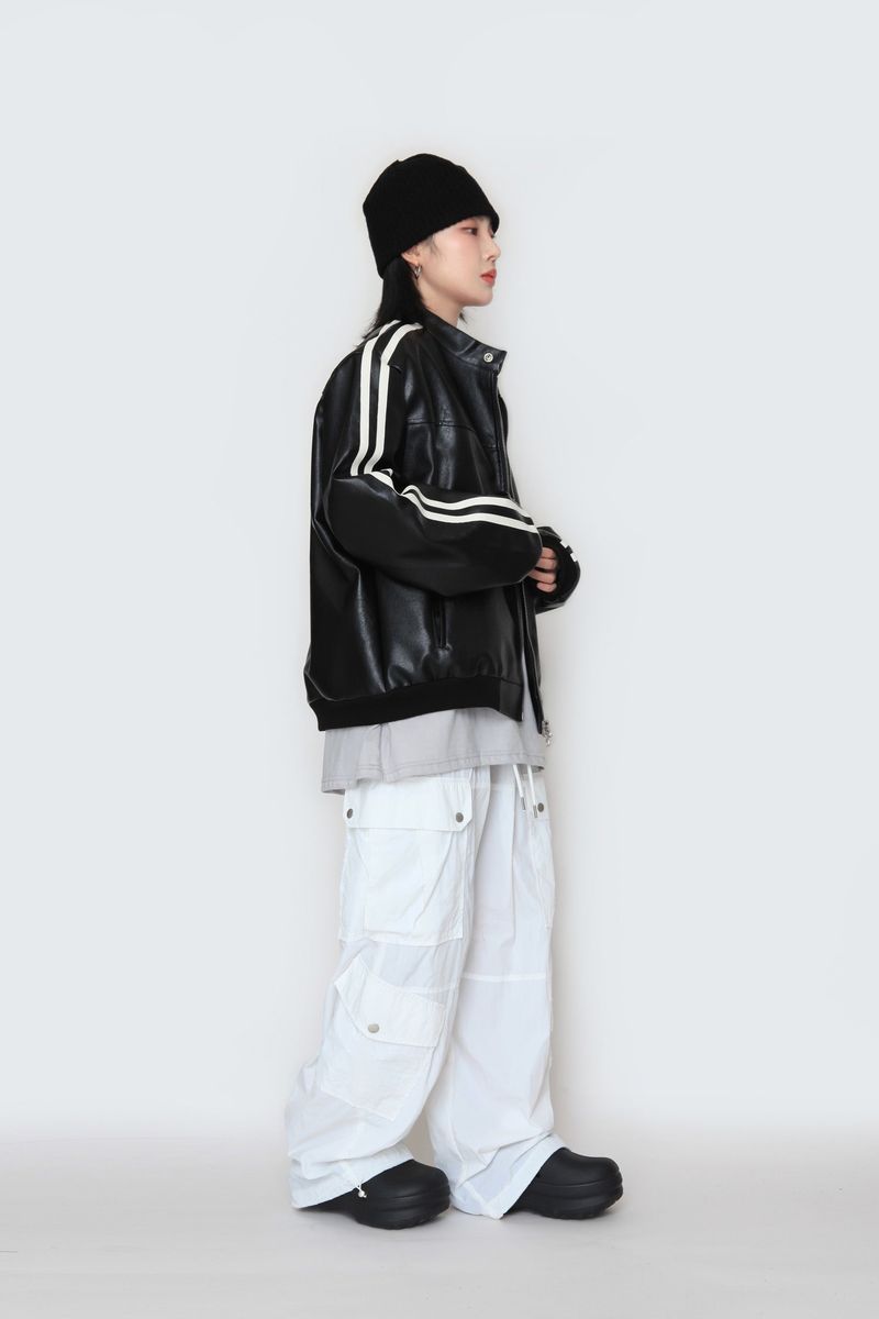 Biker Track Leather Jacket