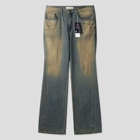 Summer Cool Oil Washed Flare Denim Pants