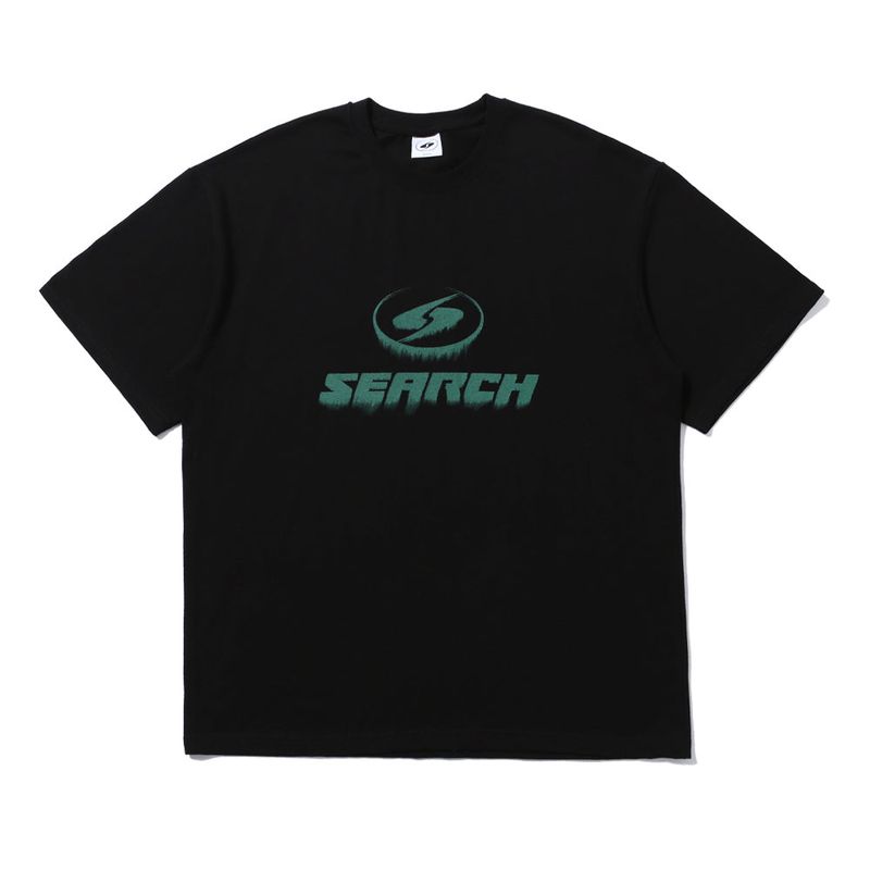 SEARCH410(サーチ410)の「BLEED LOGO T-SHIRT BLACK-GREEN(Tops)」