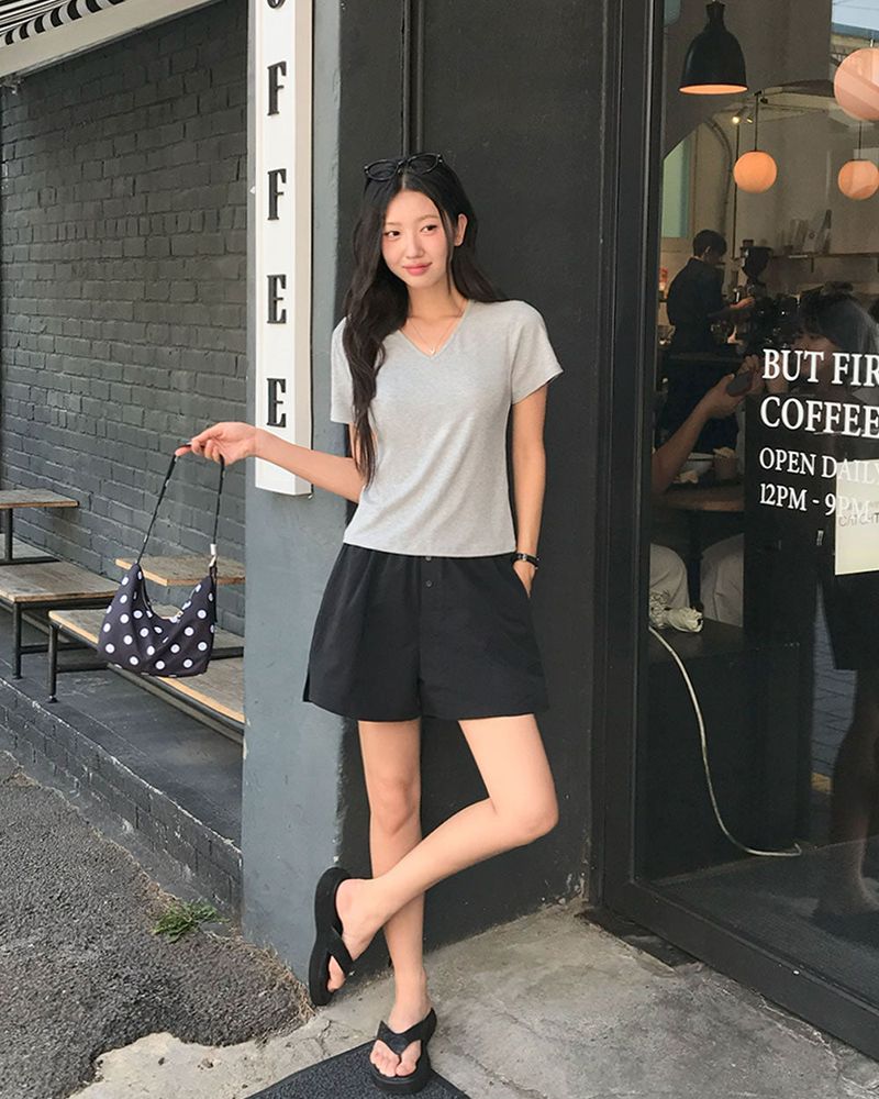 [MADE] Soft waist elastic shorts