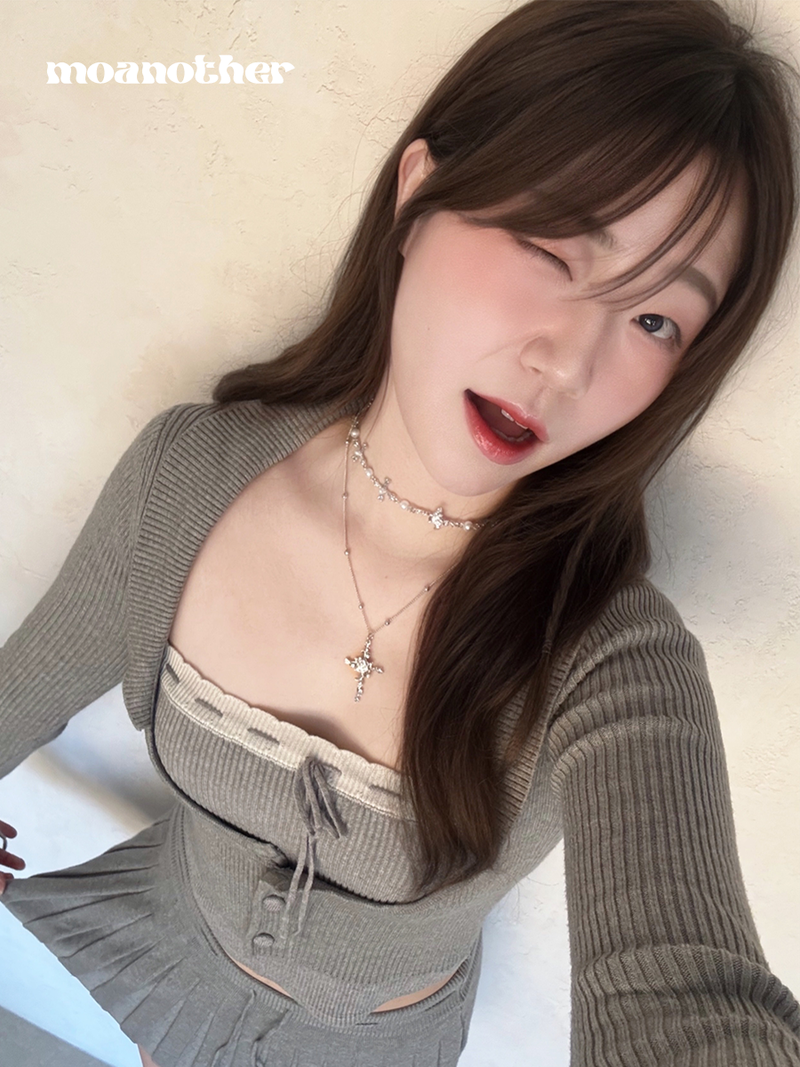[IVE Rei, IDLE Miyeon Pick!] White Rose Layered Necklace