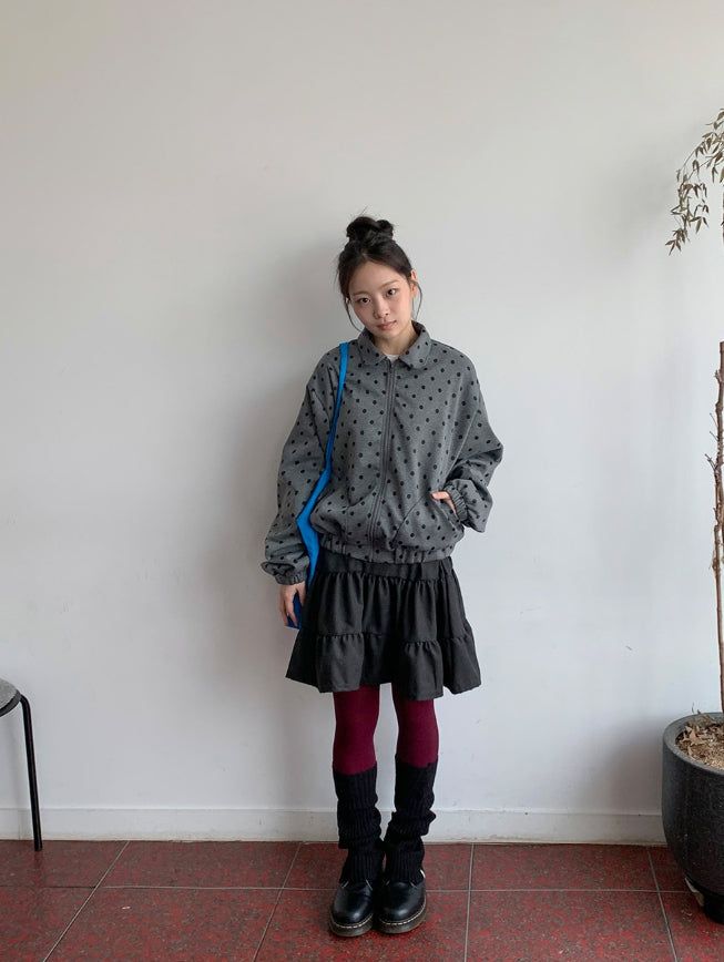 Multree Dot Collar Zip-Up