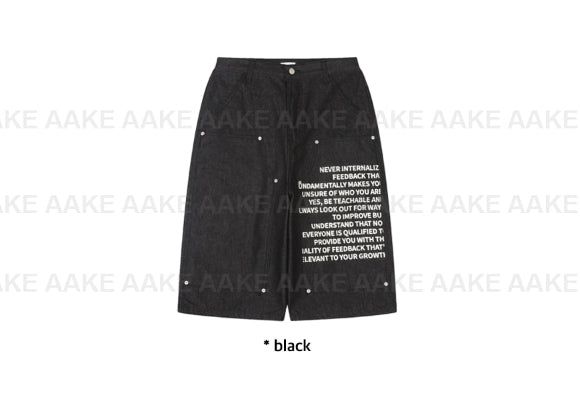 LETTERING DOUBLE-KNEE BERMUDA