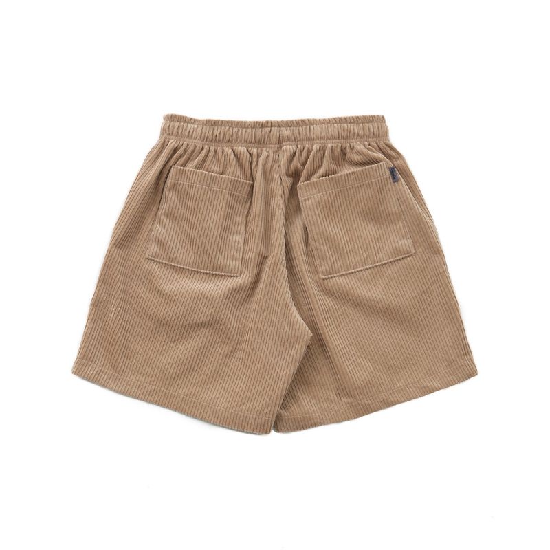 CORDUROY LOGO HALF PANTS CAMEL