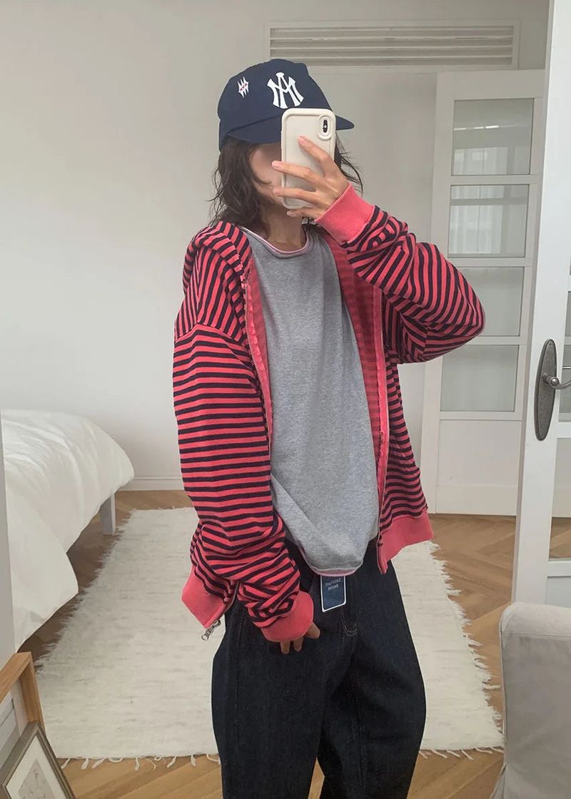 (UNISEX) NONFADE INDIGO WIDE DENIM (S-L)