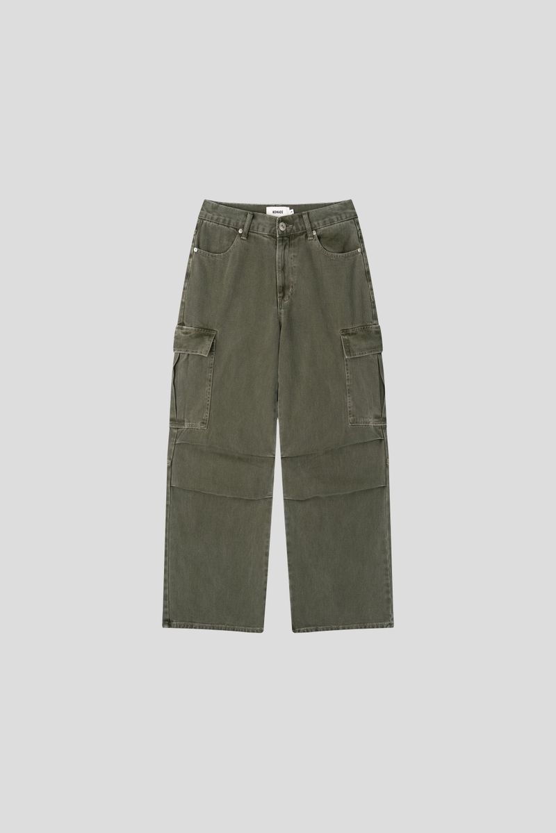 Deep-Dye Cotton Cargo Pants