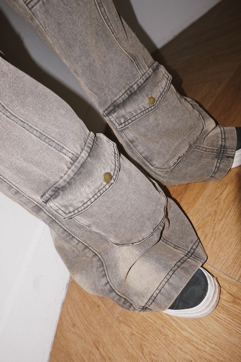 Pocket Semi Bootcut Denim Pants