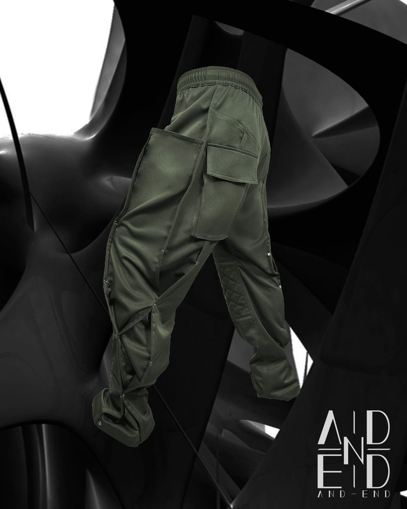 BIKER SNAP TRACK PANTS_KHAKI