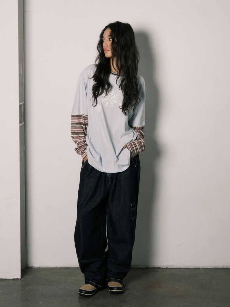 KNITTED LAYERED L/S (LIGHT BLUE)