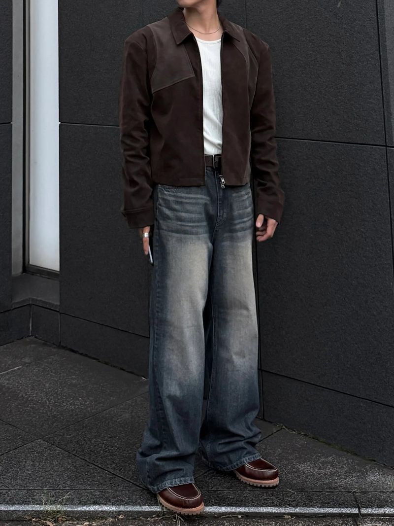 Luen Contrasted leather jacket