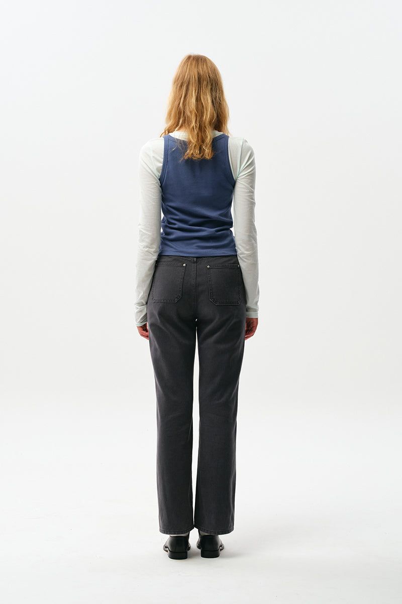 BASIC STRAIGHT COLOR COTTON PANTS [GRAY]