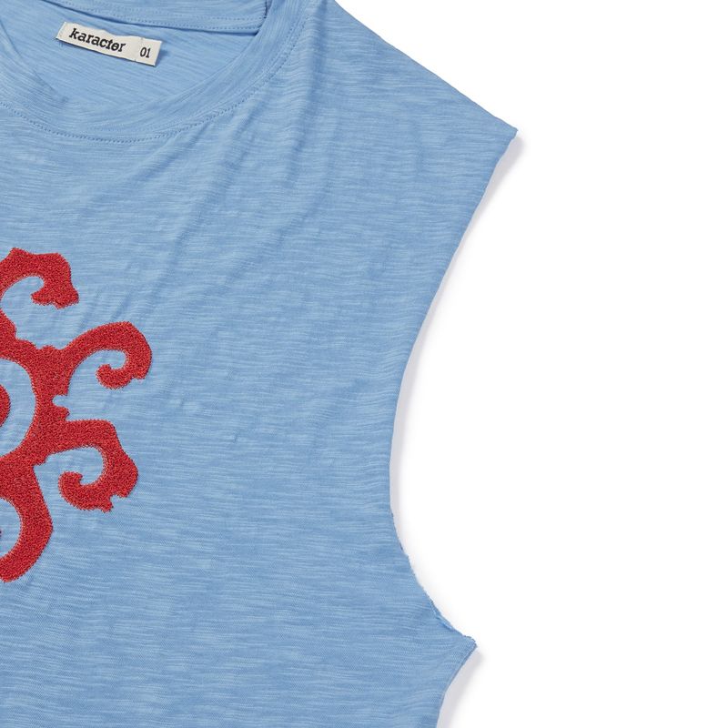 Helio sleeveless top / Haze blue