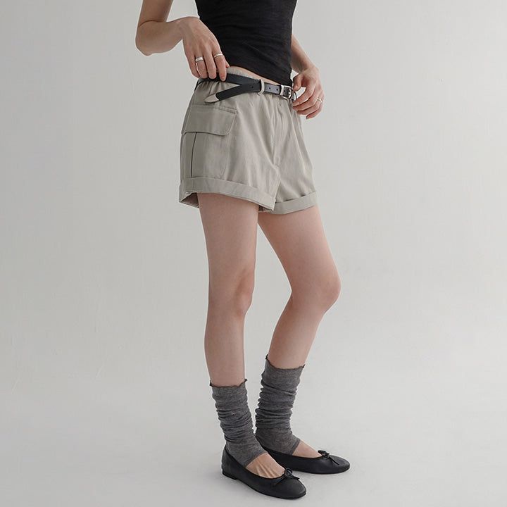 [Atomin] String Cargo Short Pants - 2 color