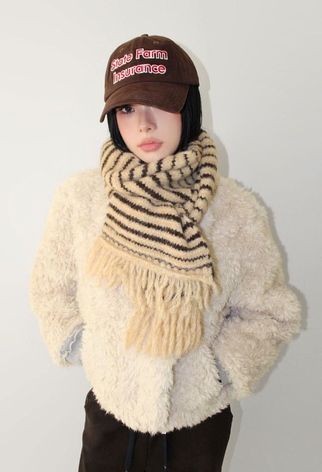 DIAGONAL BUTTON FUR JACKET